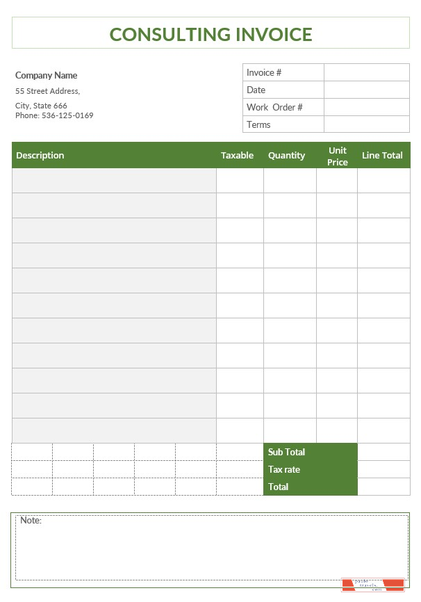 Blank Consulting Invoice Template PSD template